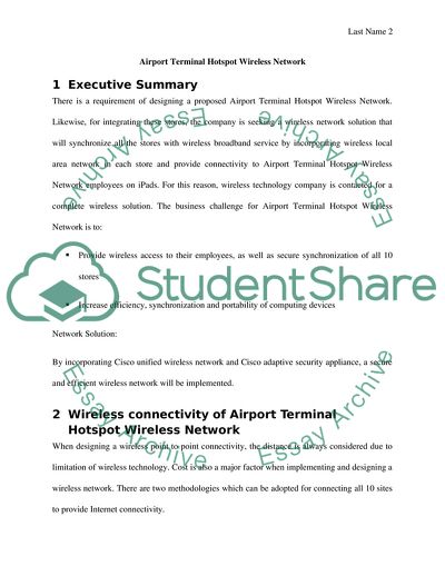 Airport Terminal Hotspot Wireless Network