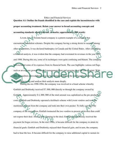 The Function of Ethics and Financial Services