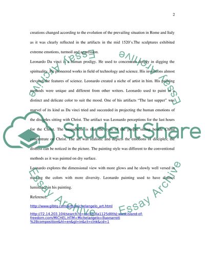 Michelangelo Buonarroti and Leonardo da vinci