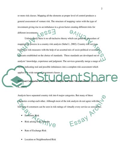 Can Country Risk Analysis Be Quantified