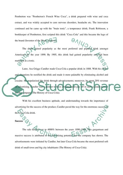 The Invention and history of Coca Cola( in the United States)