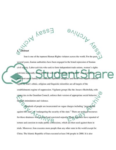 Human Rights in the Islamic Republic of Iran