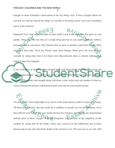 Charles Mann and Jared Diamond about Columbuss Discovery of America