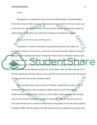 Reasons for the Occurrence of Osteoporosis