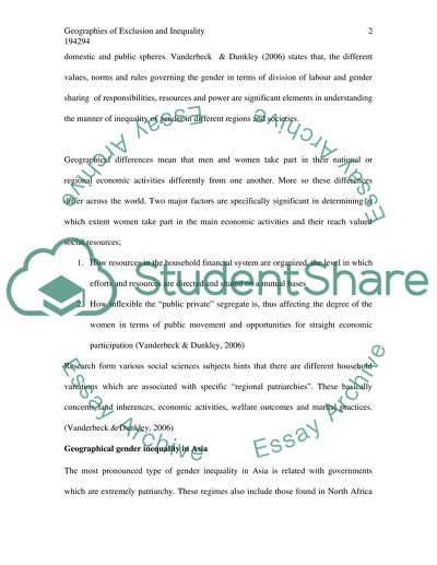 Geographies of Exclusion and Inequality