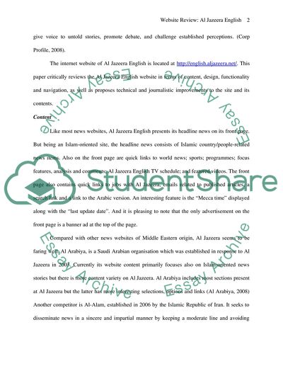 Features of the Website Al Jazeera English