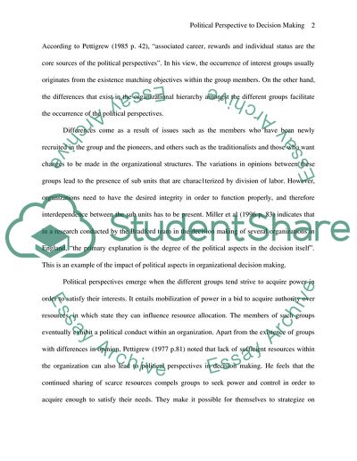 Political Perspective in Decision Making