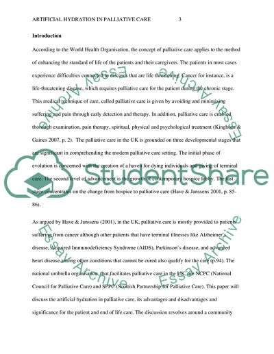 Artificial Hydration in Palliative Care