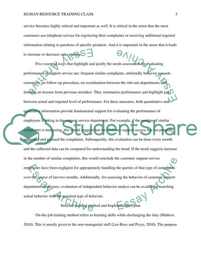 Human Resource Training Class