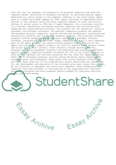 Business Environment of Apple Computer