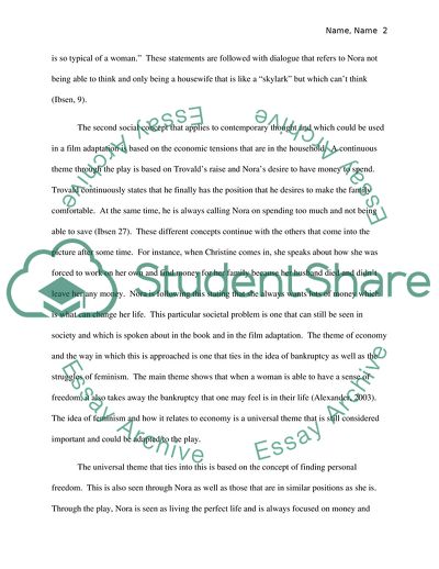 Adapting A Dolls House into a Contemporary Interpretation