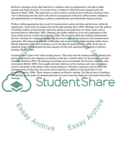 An Effective Meetings