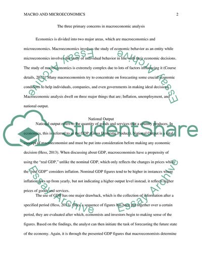 What are the three primary concerns in macroeconomic analysis