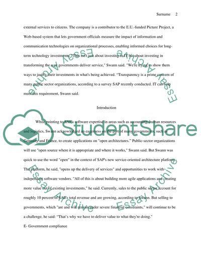 Using SAP in Electronic Government