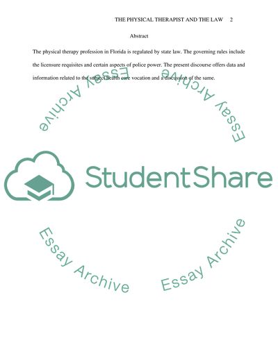 The Physical Therapist and the Law