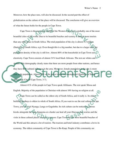 The Processes of Globalization and Culture in Cape Town