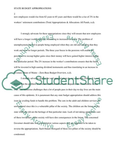 State budget appropriations