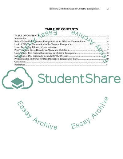 Effective Communication in Obstetric Emergencies