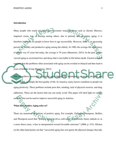 Positive Aging Aspects