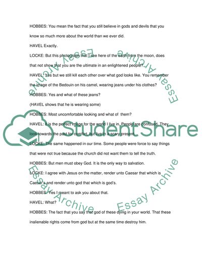 A Conversation between Vaclav Havel, Thomas Hobbes and John Lock on the Idea of Liberty