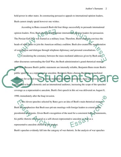 Summary of Benjamin R. Bates. Audiences, Metaphors, and the Persian Gulf War