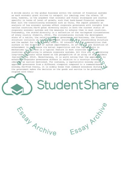 How Economic Systems Affect Corporate Governance