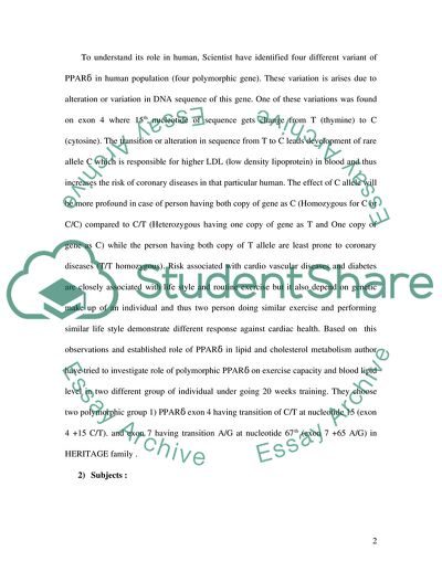 Peroxisome Proliferator-Activated Receptor Delta Polymorphisms