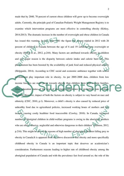 Childhood Obesity in Canada