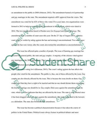 Gay Marriage as Florida Political Issue