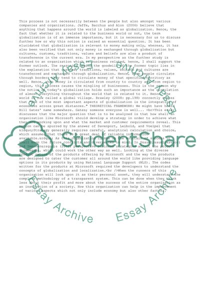 Globalization of the Microsoft Corporation