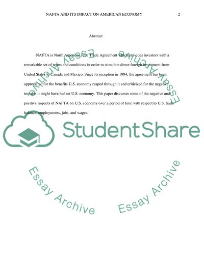 Impact of NAFTA on the US economy