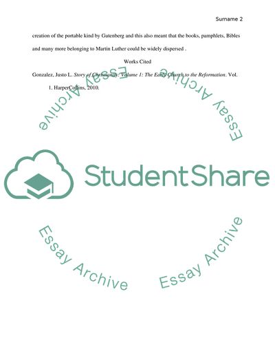 The Early Church to the Reformation: Martin Luther