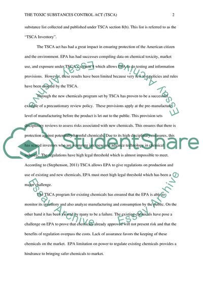 For and against reforming the Toxic Substances Control Act (TSCA)