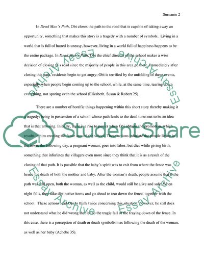 Comparison between Dead Mans Path and A Tale for Children