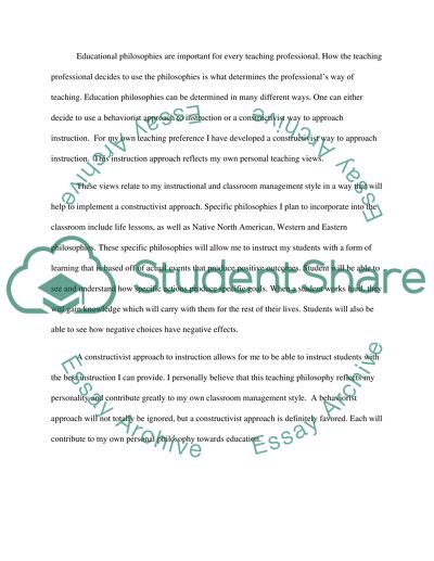 Personal Philosophy of Education