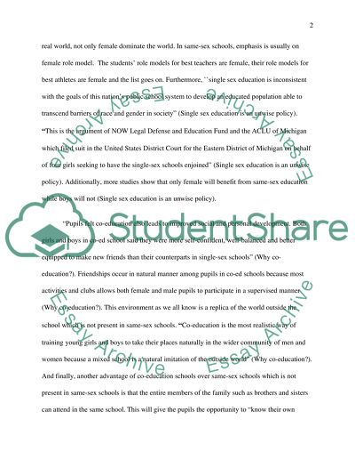 Disadvantages of Same-Sex Schools