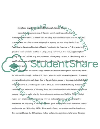 Social and Psychological Factors of Methamphetamine Abuse