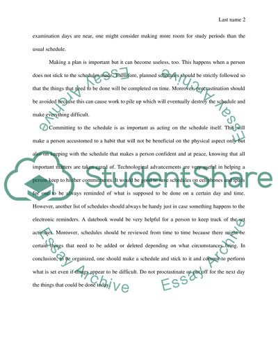 Being Organized Student