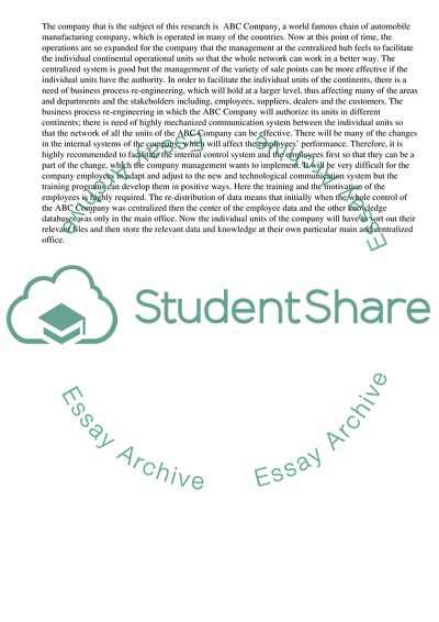 Change management and employee motivation strategies for a business process reengineering cycle