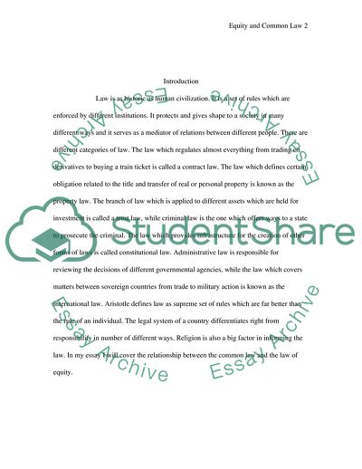 Equity and Common Law