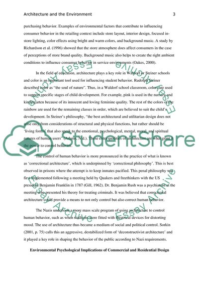 Architecture as a Means of Controlling Human Behavior