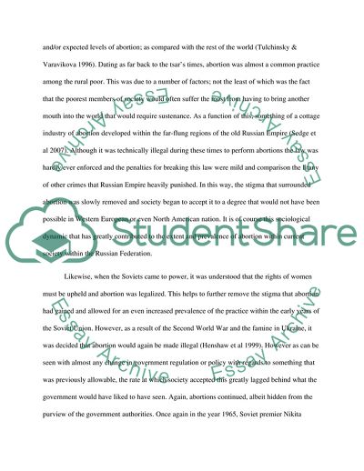 Abortion and the Russian Federation