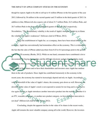 The impact of Apple company stocks on the economy