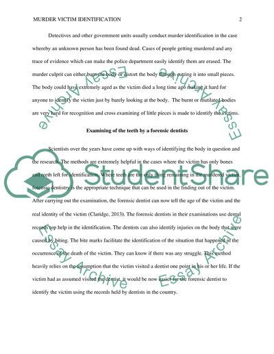 Indentifying a Murder Victim