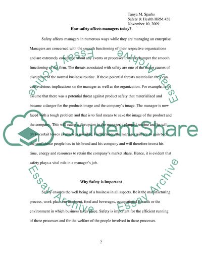 How Safety Affects Managers Today