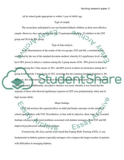Nursing research paper