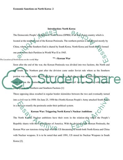 Economic Sanctions on North Korea