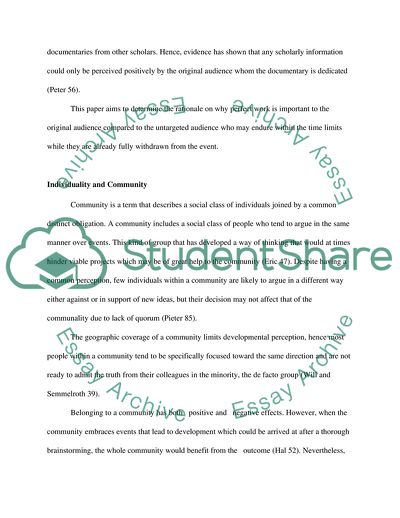 Connection Between the Individual and Communal