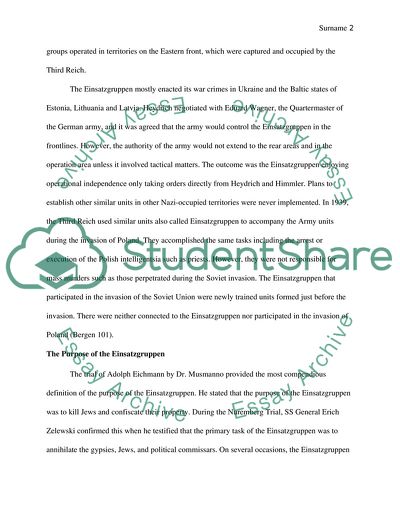 The Einsatzgruppen and the Role of the German Army in the Genocide