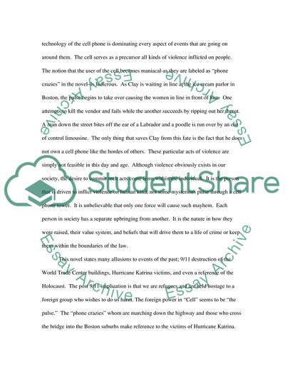Stephen Kings characteristic of horror in the novel Cell